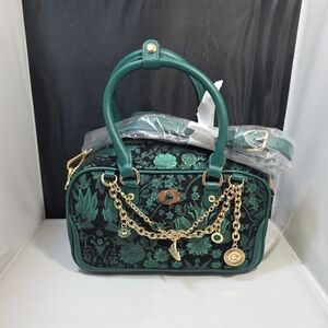 Her Universe Wicked Oz Green Floral Handbag W/ Bag Chain NWT